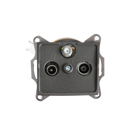 Anténní zásuvka RTV-SAT Final Square Graphite LOGI Kanlux