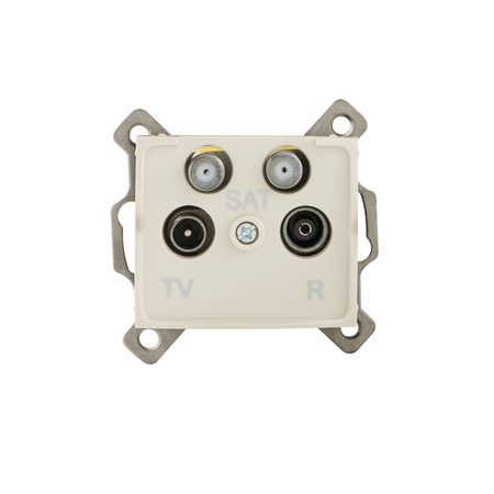 TV-2xSAT anténní zásuvka čtvercová béžová LOGI Kanlux