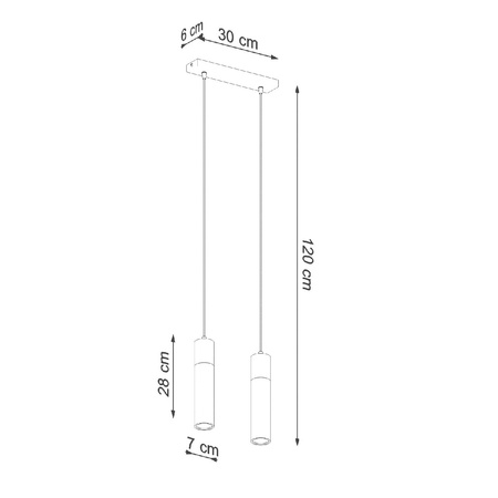 ZANE LED závěsné stropní svítidlo 2xGU10 Grey SOLLUX