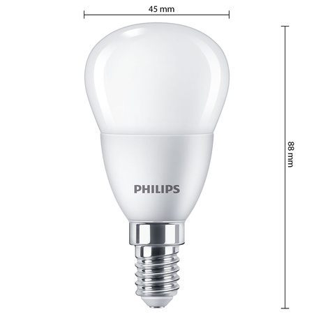 Sada 6x LED kulové žárovky E14 P45 4,9W = 40W 470lm 2700K Teplá PHILIPS