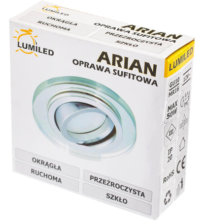 Skleněné Halogenová Podhledové svítidlo GU10, MR16 Nastavitelná Kulatá ARIAN LUMILED