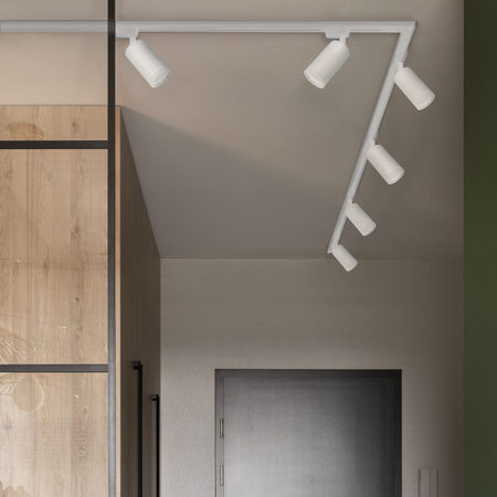 Sada přípojnic 1-fázová lišta + 6x reflektor GU10 bílý LONDON Sanico Goldlux