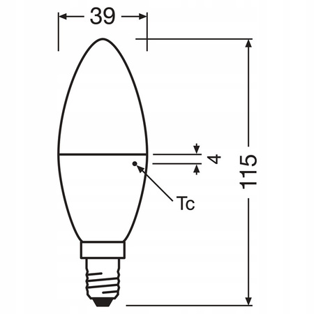 LED žárovka E14 B37 7,5W = 60W 806lm 6500K studená bílá 180° Ledvance
