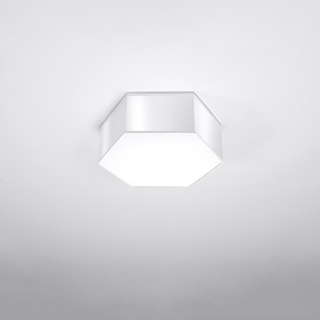 Stropní LED svítidlo SUNDE 2xE27 Šestihranné svítidlo 11cm bílé SOLLUX