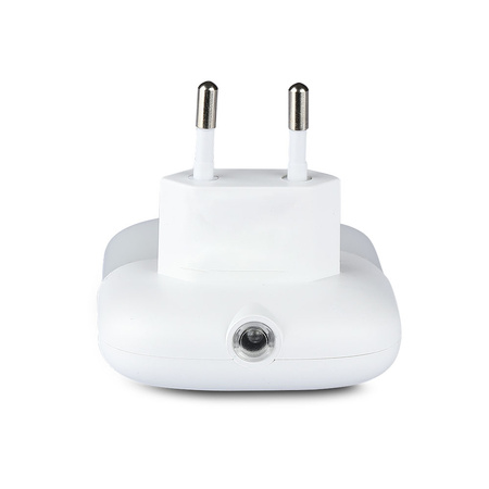 Orientační lampa LED noční lampa 0.45W 3000K Se soumrakovým senzorem a USB portem Čtvercový bílý Samsung Chip VT-84 V-TAC