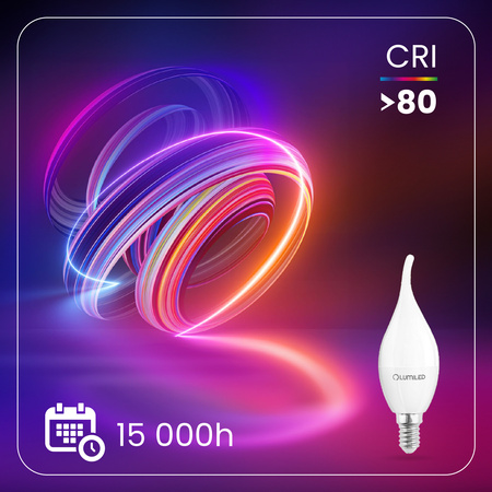 6x Žárovka LED E14, BA35 5W = 40W 470lm 4000K Neutrální bílá 180° LUMILED