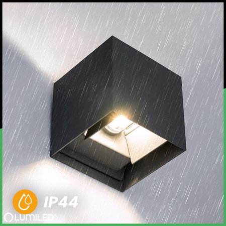 Zahradní nástěnná lampa G9, nastavitelné nahoru a dolů Grafitové PYXIS LUMILED