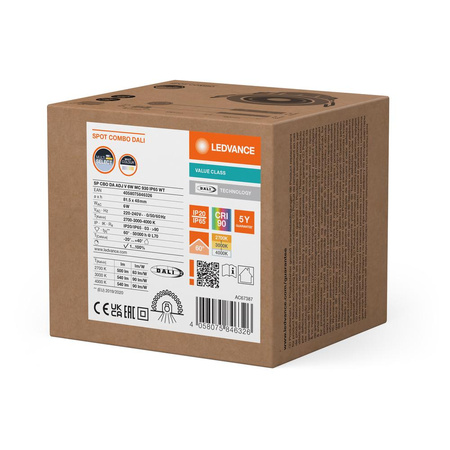 LED panelové bodové svítidlo 6W 540lm CCT stmívatelné Mesh White Dali Adjust Ledvance