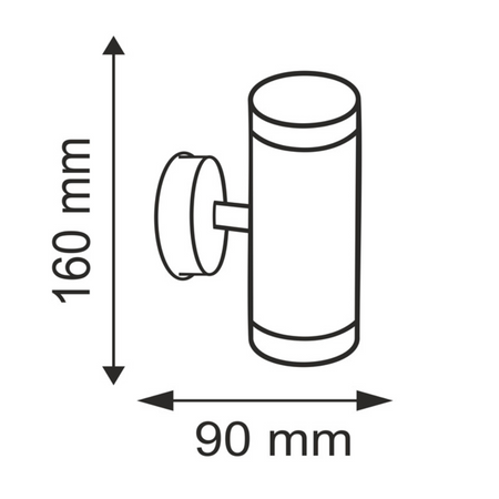 Zahradní nástěnné svítidlo. sklopné LED fasádní svítidlo. 2xGU10 OLIMP. dvojité stříbrné - GOLDLUX (Polux)