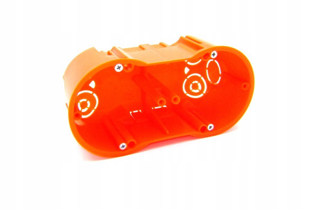 Dvojitý hluboký elektrický zapuštěný box 2x60 se šrouby PAWBOL