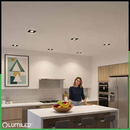 Halogenové stropní svítidlo Flush Mount Square Movable GU10 MR16 Black TRIAM LUMILED