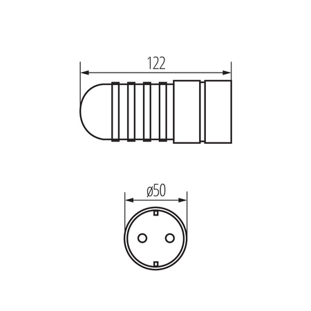 Kabelová zásuvka IP44 černá GRIP Kanlux