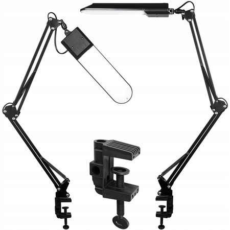 Stolní lampa LED na kreslení 7W 480lm 4500K 120° černá s držákem