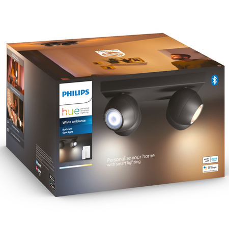 LED bodové stropní světlo Buckram Black 4x 5W CCT PHILIPS HUE Bluetooth + stmívač