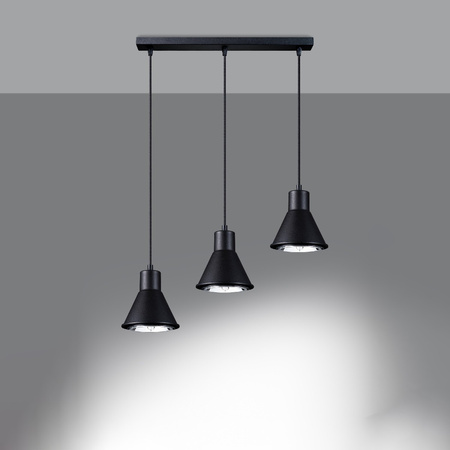 TAZILA LED závěsné stropní svítidlo 3xGU10 ES111 černé SOLLUX