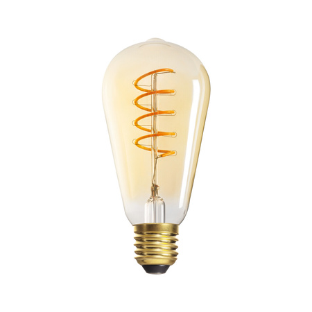 LED žárovka E27 Edison ST64 4W 250lm 1800K teplá bílá Amber XLED Filament Kanlux