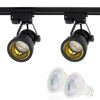 Osvětlení kolejnice 1m dráha + 2x GU10 dráha Bodové světlo černo-zlatá + 6W LED GU10 3000K