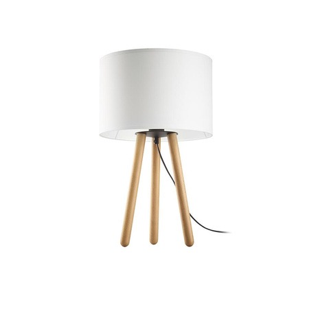 TOKYO Stolní lampa na noční stolek Stínidlo bílá a dřevo buk Skandinávský E27 5290 TK Lighting