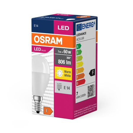 E14 P45 LED žárovka 8W = 60W 806lm 2700K Teplá bílá OSRAM Hodnota