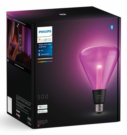 LED žárovka E27 trojúhelníková 6,8W = 60W 500lm 2000-6500K CCT + RGB FILAMENT SMART Smart Bluetooth ZigBee White and Color Ambiance Philips HUE