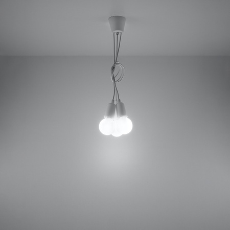 DIEGO LED závěsné stropní svítidlo 3xE27 převislé bílé SOLLUX