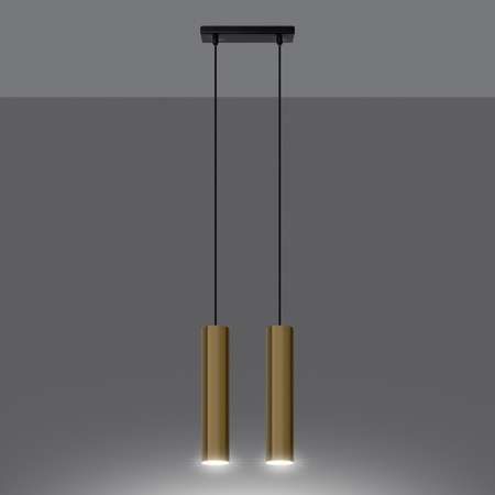 LAGOS 2 2xGU10 zlatá Moderní stropní závěsné svítidlo SOLLUX