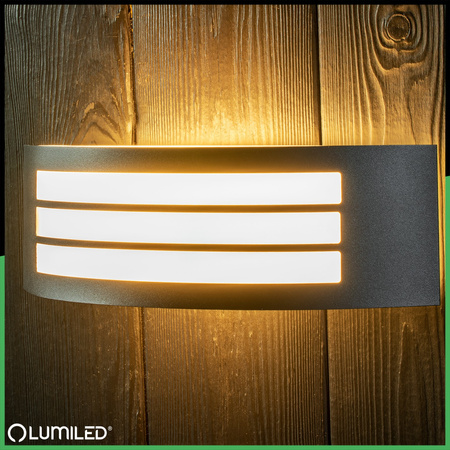 Zahradní nástěnná lampa E27, IP44 Černá FREESIA LUMILED