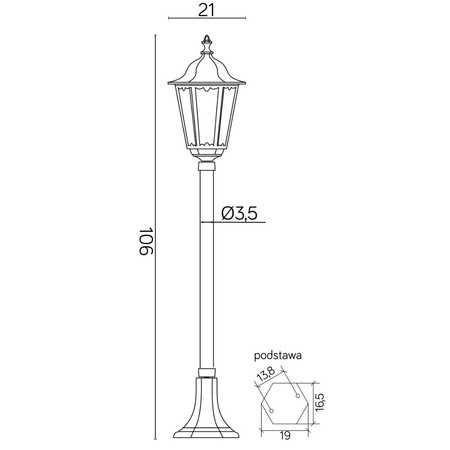 Venkovní stojací zahradní lampa POST Retro Midi K 5002/2/M E27 106cm Su-Ma