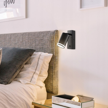 Nástěnné svítidlo GU10 RING s černým vypínačem