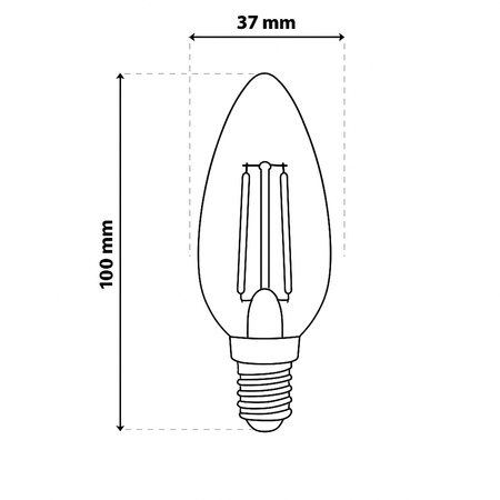 LED žárovka E14 svíčka B35 10W = 75W 1100lm 3000K teplá bílá 180° LUMILED