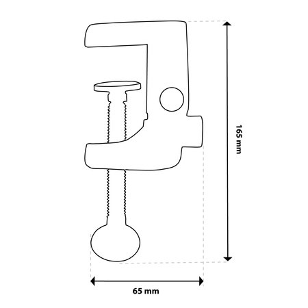 Držák pro stolní lampy, svorkový klip na stůl Černá LUMILED