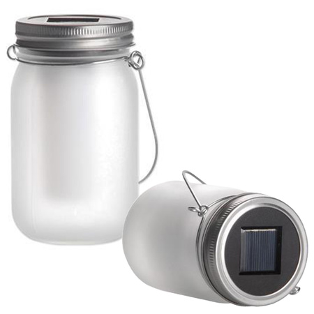 Zahradní lucerna LED Solar Jar Flame 13cm