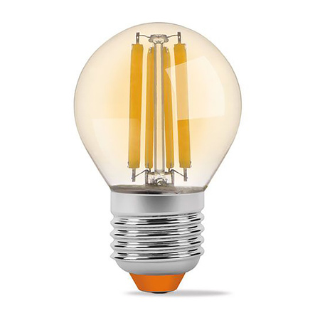 LED žárovka E27 G45 6W = 52W 680lm 2200K Teplá bílá Amber Filament 360° VIDEX