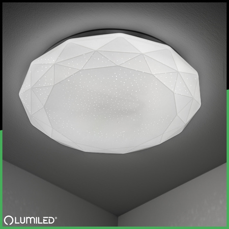 Plafond LED povrchová montáž 12W IP44 Round GLORY 2 DIAMENT 26cm LUMILED