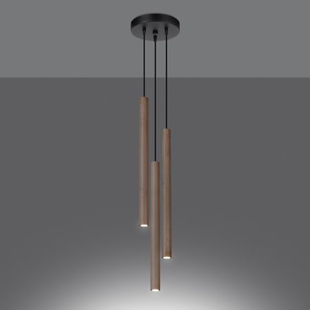 PASTELO 3P 3xG9 Dřevěné moderní stropní závěsné svítidlo SOLLUX