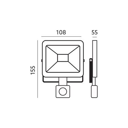 Venkovní zahradní reflektor LED 10W 770lm 3000K teplý 120° se senzorem pohybu a soumraku IP44 černý MHC Kobi