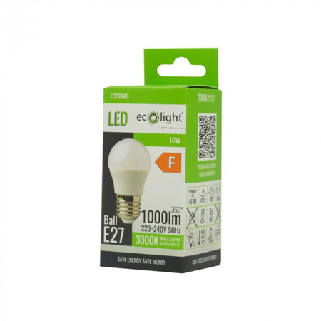 LED žárovka P45 E27 10W 900lm 3000K Warm Ecolight