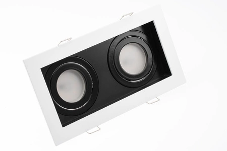 Halogenová Podhledové svítidlo 2x GU10, Nastavitelná Čtvercová Bílá GEMINUS LUMILED