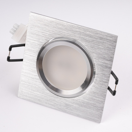 TRIX 3v1 GU10 6W 4000K Brushed Silver LUMILED čtvercové halogenové svítidlo k zapuštění do zdi