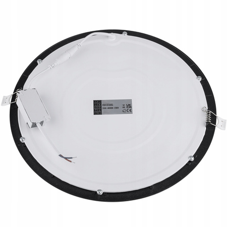 LED panel stropní 24W 4000K 1920lm 29cm kulatý zapuštěný držák černá ECOLIGHT