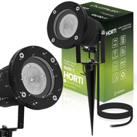 Solární LED lampa vodotěsná s kabelem GU10, 25cm IP65 Černá HORTI LUMILED