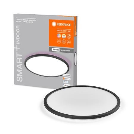 Přisazené LED stropní svítidlo 25W SMART+ WiFi RGB stmívatelné 40cm kulaté černé Orbis stropní LEDVANCE