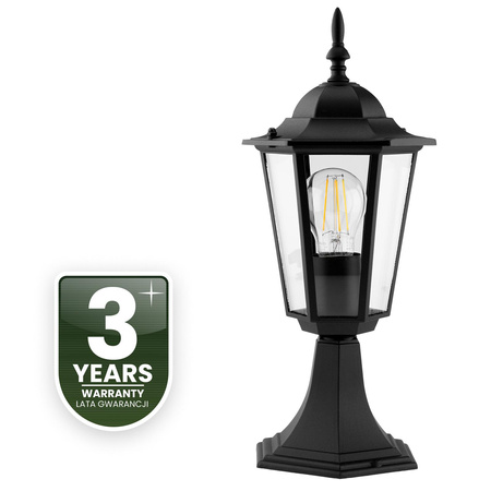 Venkovní zahradní lampa E27, LED sloupek lucerna 40cm Černá BELLIS LUMILED