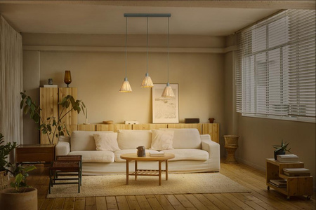 Dekorativní stropní závěsné svítidlo E27 Hnědá zelená rafie Dekor Ledvance