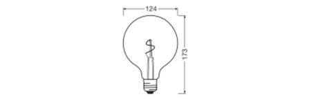 LED žárovka G125 Vintage E27 1,8W 30lm 2200K teplá bílá 320° Amber Filament Vintage 1906 Osram