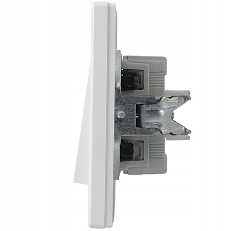 Světelný vypínač Dvojitý bílý vypínač s rámečkem SCHNEIDER ASFORA