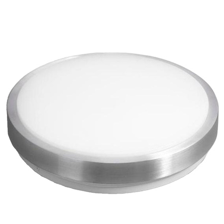 LED stropní svítidlo 2x E27 s mikrovlnným senzorem SOLEN. kulaté stříbrné