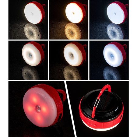 Dobíjecí kempingová svítilna 500lm 3000K-6500K Solární USB-C Powerbank VA0100 VAYOX