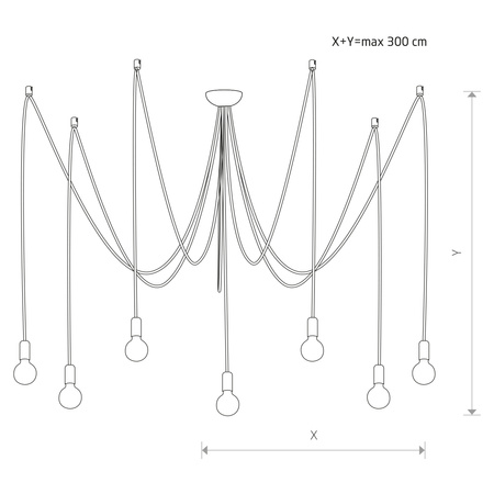 Stropní svítidlo SPIDER 6785 Nowodvorski Black 7xE27 Závěsné svítidlo Spider 300 cm Modern