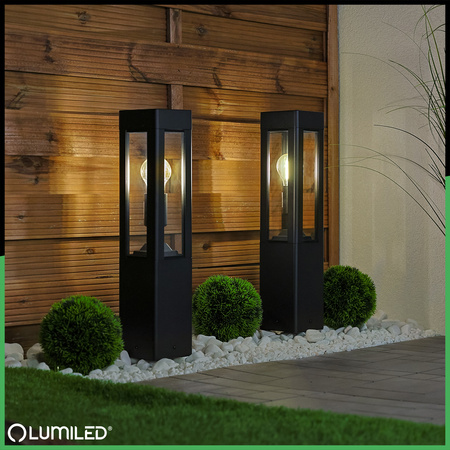 Venkovní zahradní lampa E27, LED sloupek 50cm TILIA LUMILED